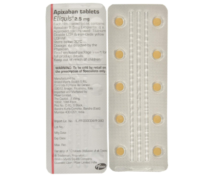 Tablets Eliquis (Apixaban) 2.5 mg